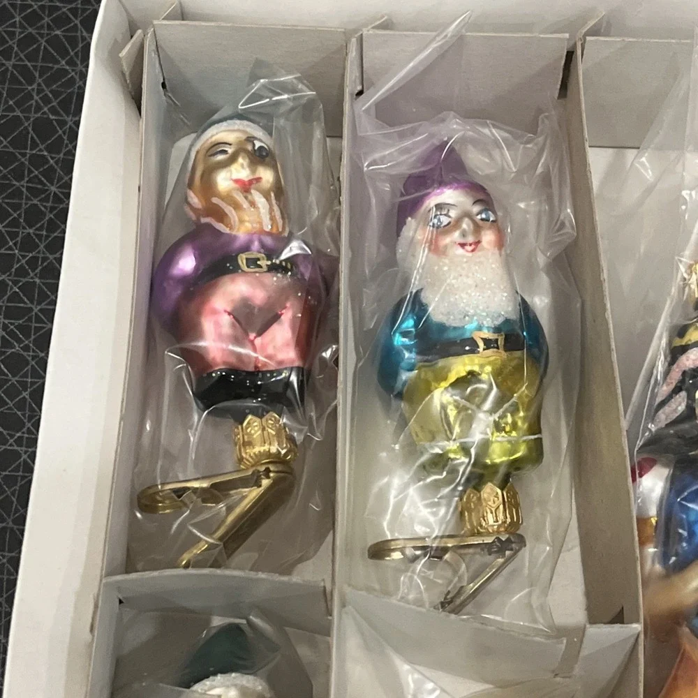 Vtg Christopher Radko Rare‎ 1995 And Snowy Make 8 Ornament, 7 Dwarves Snow White